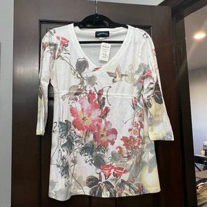 RAW 7 LONG-SLEEVE V-NECK WITH DESIGN, US SIZE L, WHITE WATER COLOR